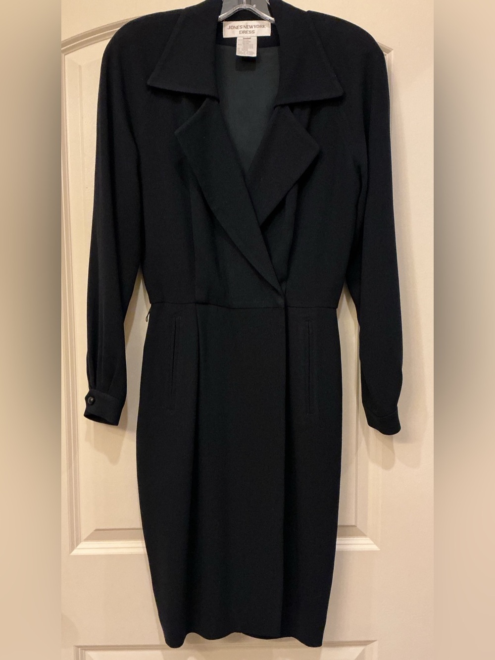 Vintage Jones New York Triacetate Wrap Coat Dress Midi Corporate Office Size 4